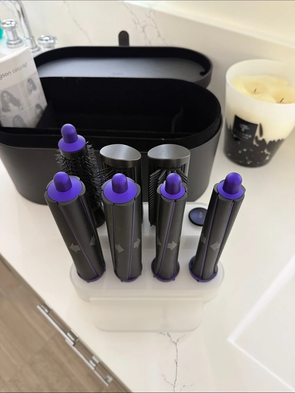 Dyson Airwrap Accessory Organizer Dock Set with Black Storage Case